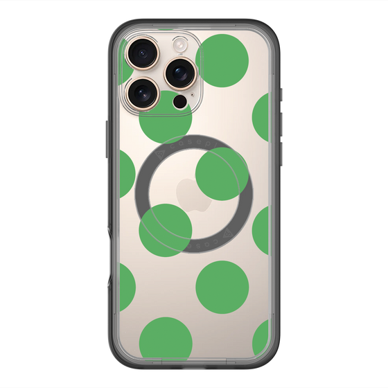 スリムプロテクションプレミアムケース with MagSafe［ シンプルドット - Green ］