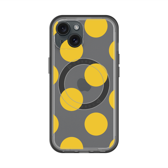 スリムプロテクションプレミアムケース with MagSafe［ シンプルドット - Yellow ］