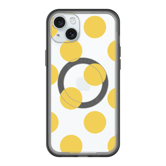 スリムプロテクションプレミアムケース with MagSafe［ シンプルドット - Yellow ］