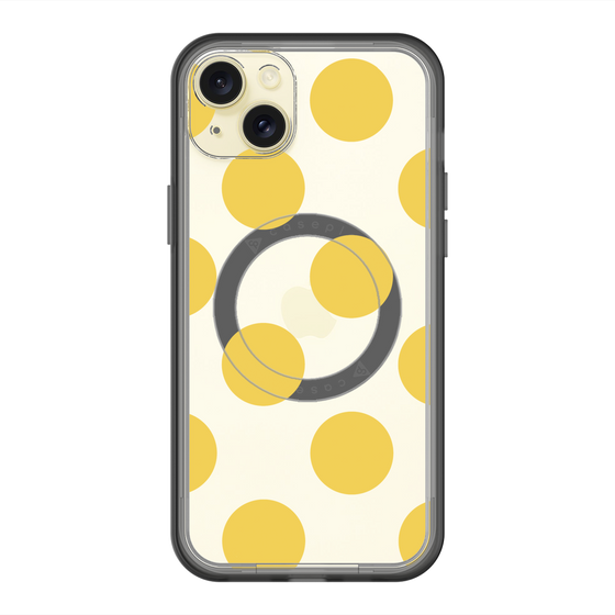 スリムプロテクションプレミアムケース with MagSafe［ シンプルドット - Yellow ］