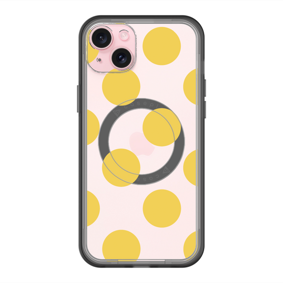 スリムプロテクションプレミアムケース with MagSafe［ シンプルドット - Yellow ］