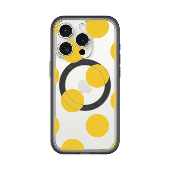 スリムプロテクションプレミアムケース with MagSafe［ シンプルドット - Yellow ］
