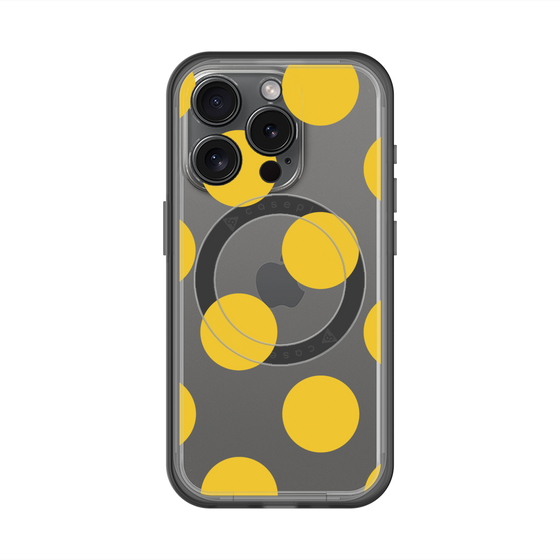 スリムプロテクションプレミアムケース with MagSafe［ シンプルドット - Yellow ］