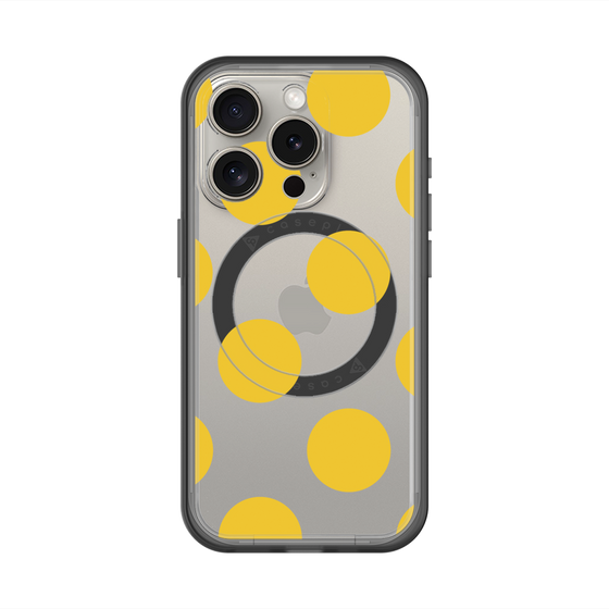 スリムプロテクションプレミアムケース with MagSafe［ シンプルドット - Yellow ］