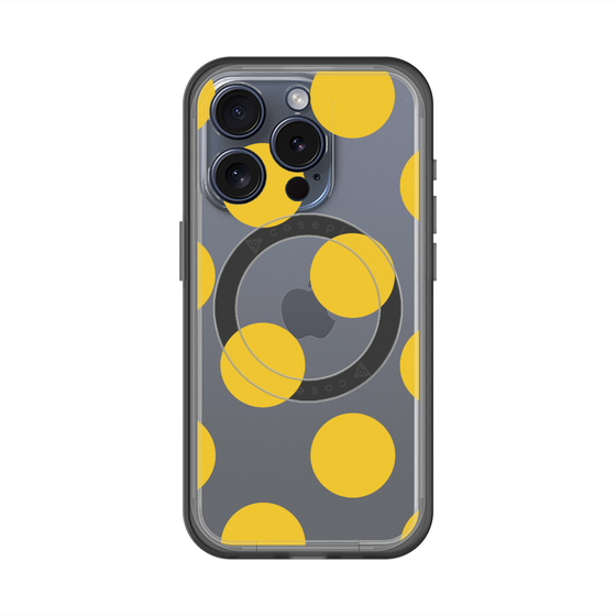 スリムプロテクションプレミアムケース with MagSafe［ シンプルドット - Yellow ］