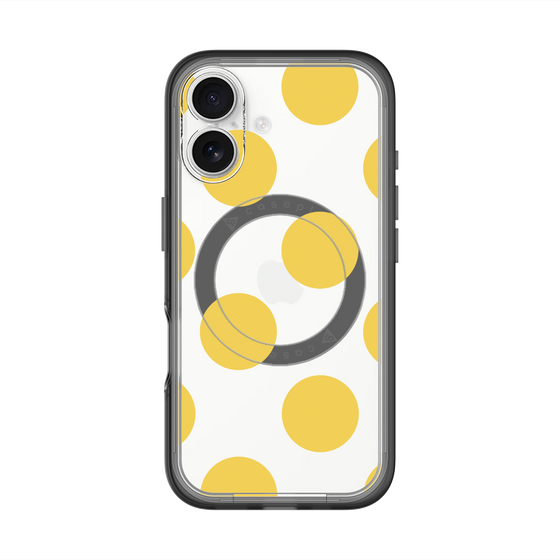 スリムプロテクションプレミアムケース with MagSafe［ シンプルドット - Yellow ］