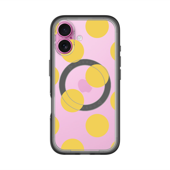 スリムプロテクションプレミアムケース with MagSafe［ シンプルドット - Yellow ］