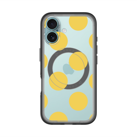 スリムプロテクションプレミアムケース with MagSafe［ シンプルドット - Yellow ］