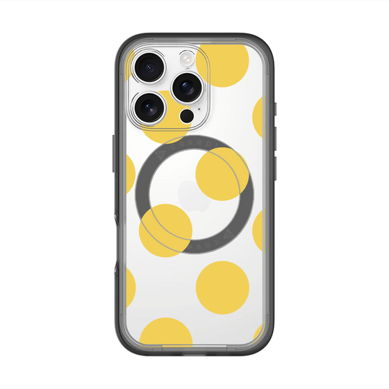 スリムプロテクションプレミアムケース with MagSafe［ シンプルドット - Yellow ］