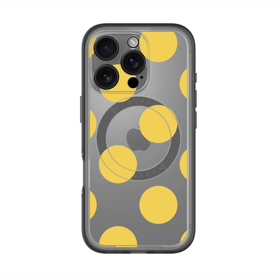 スリムプロテクションプレミアムケース with MagSafe［ シンプルドット - Yellow ］