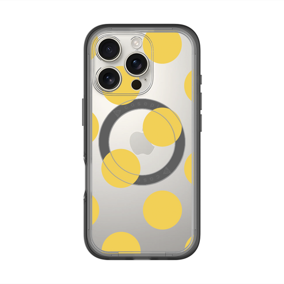 スリムプロテクションプレミアムケース with MagSafe［ シンプルドット - Yellow ］