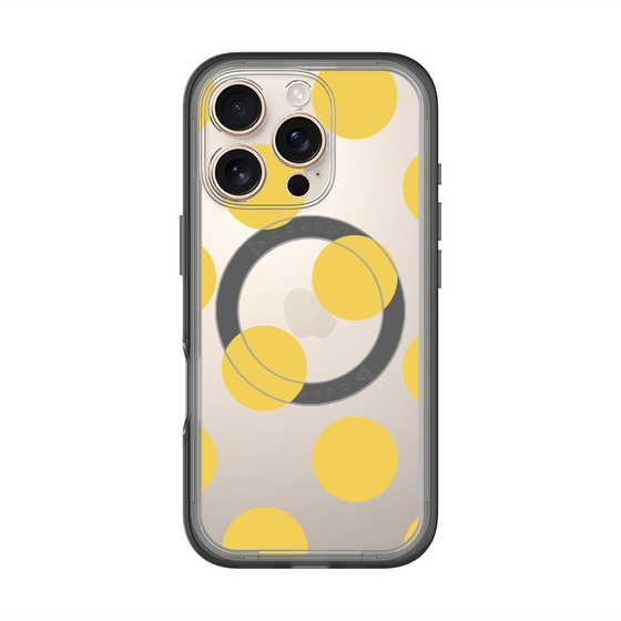 スリムプロテクションプレミアムケース with MagSafe［ シンプルドット - Yellow ］