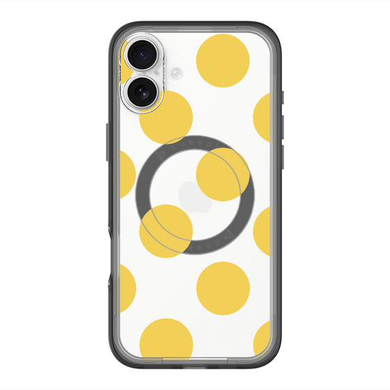 スリムプロテクションプレミアムケース with MagSafe［ シンプルドット - Yellow ］