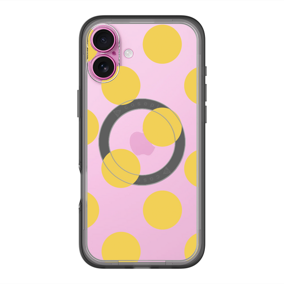 スリムプロテクションプレミアムケース with MagSafe［ シンプルドット - Yellow ］