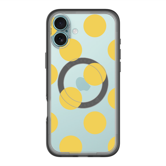 スリムプロテクションプレミアムケース with MagSafe［ シンプルドット - Yellow ］