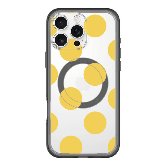 スリムプロテクションプレミアムケース with MagSafe［ シンプルドット - Yellow ］