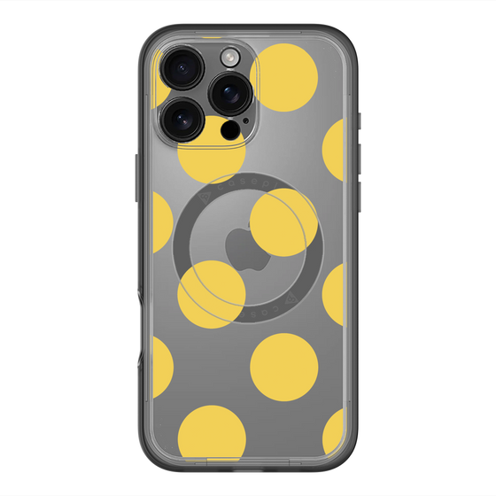 スリムプロテクションプレミアムケース with MagSafe［ シンプルドット - Yellow ］