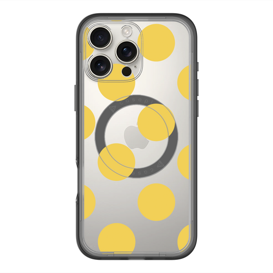 スリムプロテクションプレミアムケース with MagSafe［ シンプルドット - Yellow ］