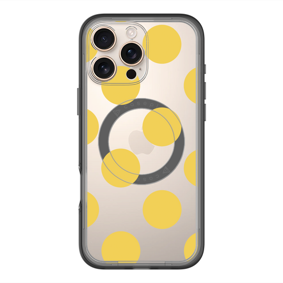 スリムプロテクションプレミアムケース with MagSafe［ シンプルドット - Yellow ］