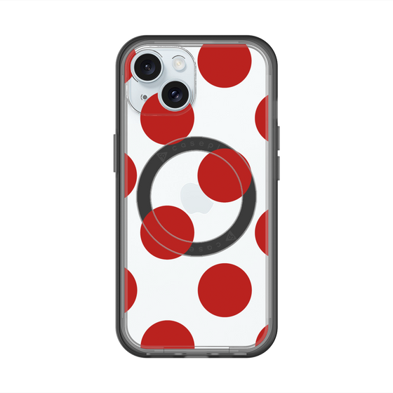 スリムプロテクションプレミアムケース with MagSafe［ シンプルドット - Red ］