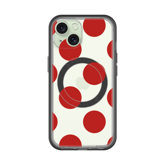 スリムプロテクションプレミアムケース with MagSafe［ シンプルドット - Red ］