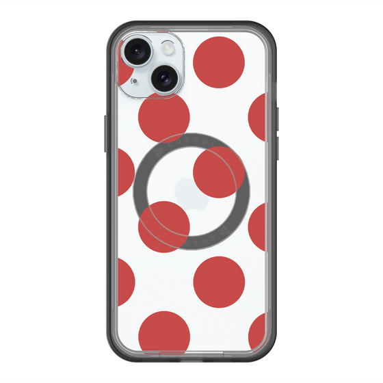 スリムプロテクションプレミアムケース with MagSafe［ シンプルドット - Red ］