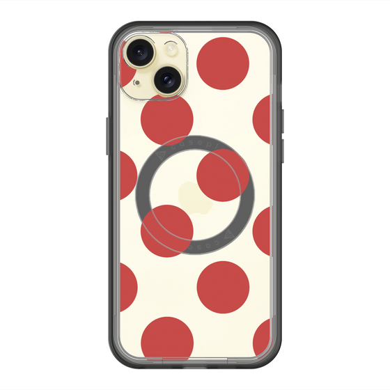 スリムプロテクションプレミアムケース with MagSafe［ シンプルドット - Red ］