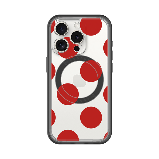 スリムプロテクションプレミアムケース with MagSafe［ シンプルドット - Red ］