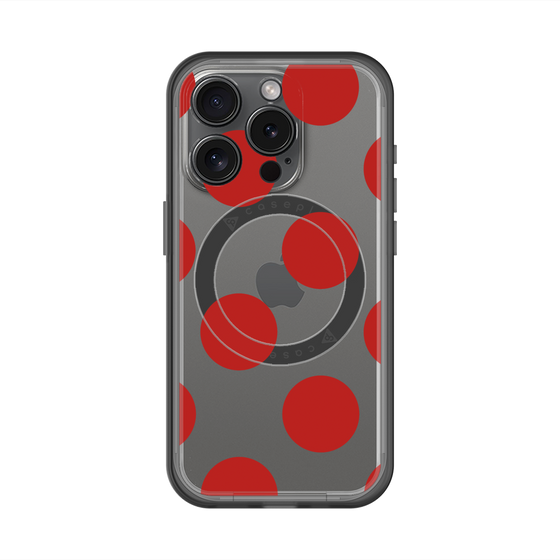 スリムプロテクションプレミアムケース with MagSafe［ シンプルドット - Red ］