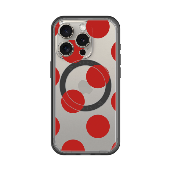 スリムプロテクションプレミアムケース with MagSafe［ シンプルドット - Red ］