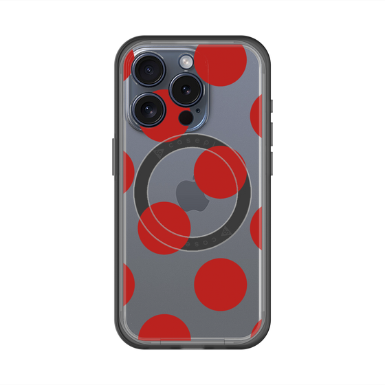 スリムプロテクションプレミアムケース with MagSafe［ シンプルドット - Red ］