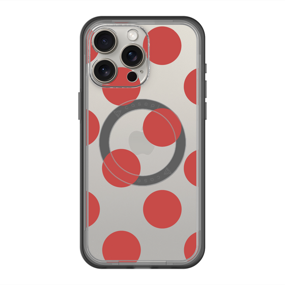スリムプロテクションプレミアムケース with MagSafe［ シンプルドット - Red ］