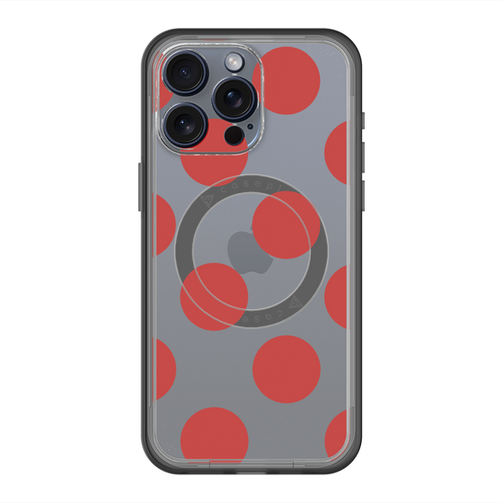 スリムプロテクションプレミアムケース with MagSafe［ シンプルドット - Red ］