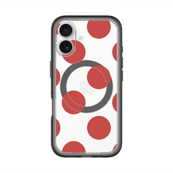 スリムプロテクションプレミアムケース with MagSafe［ シンプルドット - Red ］