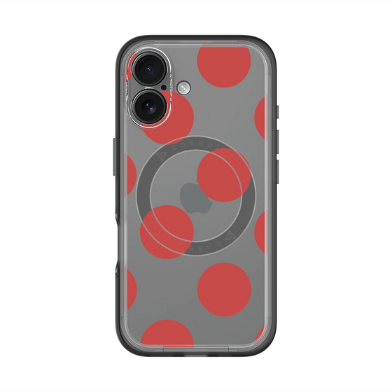 スリムプロテクションプレミアムケース with MagSafe［ シンプルドット - Red ］