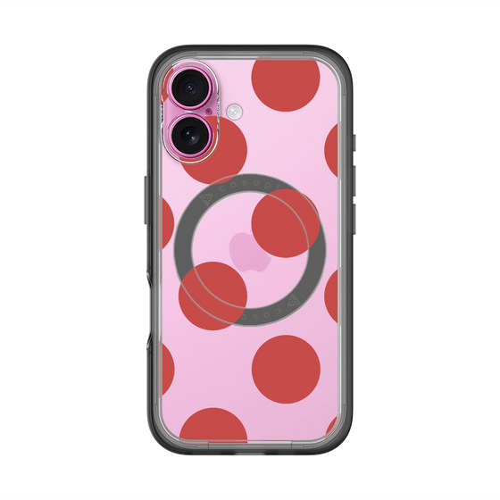 スリムプロテクションプレミアムケース with MagSafe［ シンプルドット - Red ］