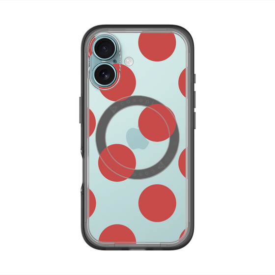 スリムプロテクションプレミアムケース with MagSafe［ シンプルドット - Red ］