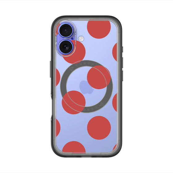 スリムプロテクションプレミアムケース with MagSafe［ シンプルドット - Red ］