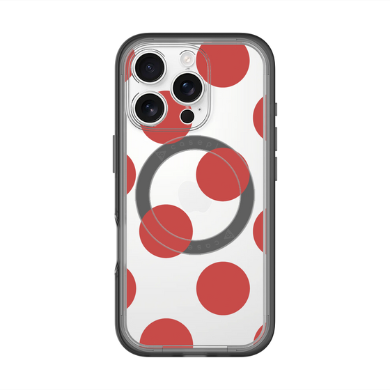 スリムプロテクションプレミアムケース with MagSafe［ シンプルドット - Red ］