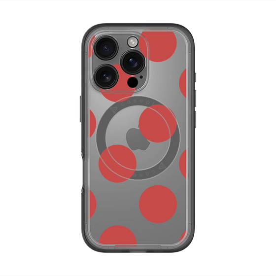 スリムプロテクションプレミアムケース with MagSafe［ シンプルドット - Red ］