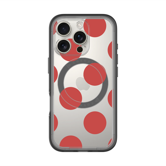 スリムプロテクションプレミアムケース with MagSafe［ シンプルドット - Red ］