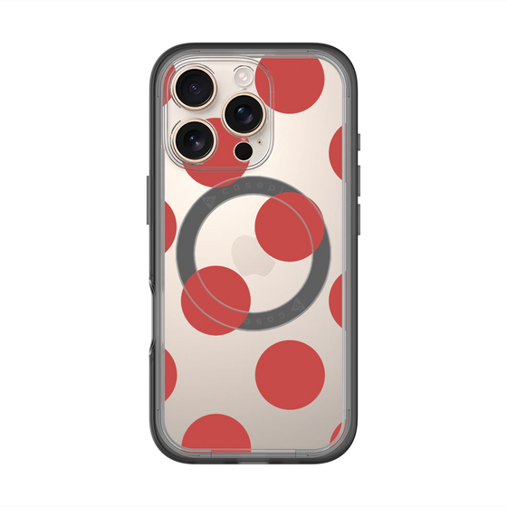 スリムプロテクションプレミアムケース with MagSafe［ シンプルドット - Red ］