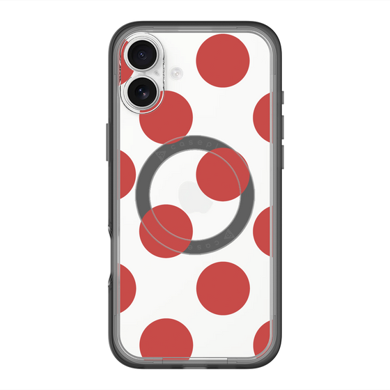 スリムプロテクションプレミアムケース with MagSafe［ シンプルドット - Red ］