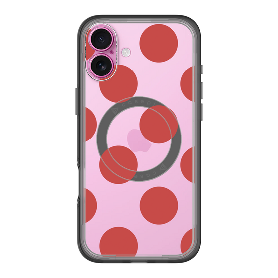 スリムプロテクションプレミアムケース with MagSafe［ シンプルドット - Red ］