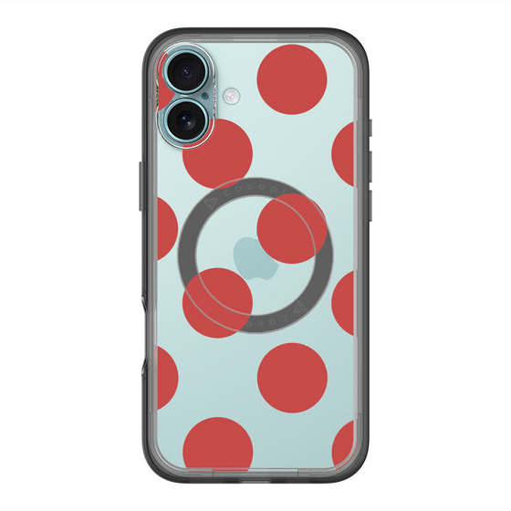 スリムプロテクションプレミアムケース with MagSafe［ シンプルドット - Red ］