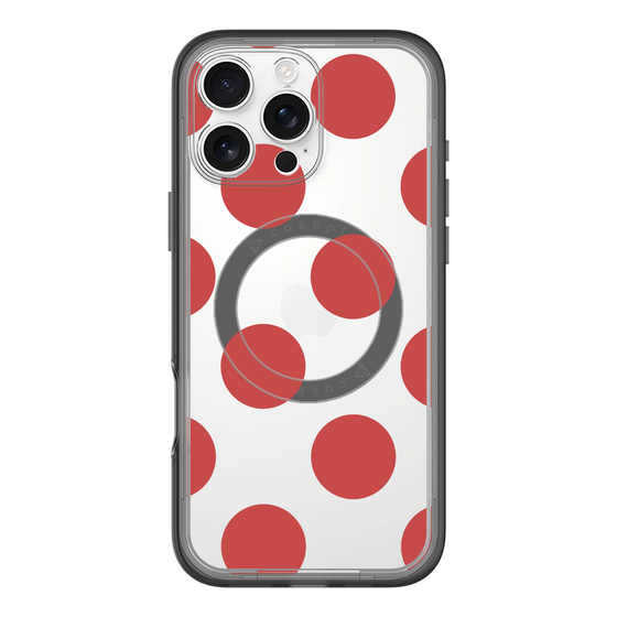 スリムプロテクションプレミアムケース with MagSafe［ シンプルドット - Red ］