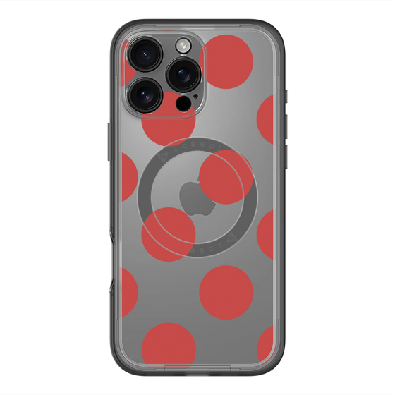 スリムプロテクションプレミアムケース with MagSafe［ シンプルドット - Red ］