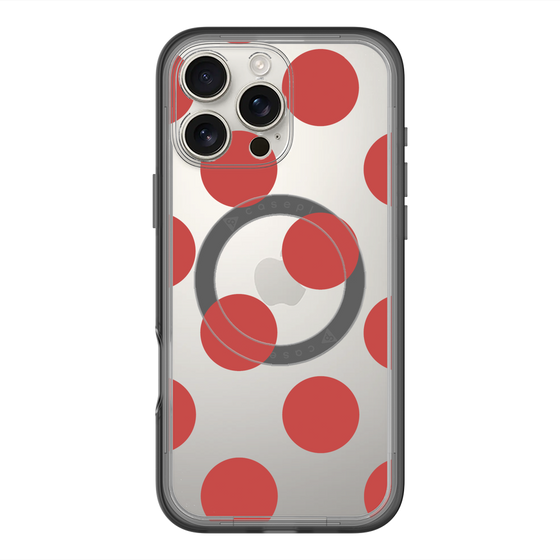 スリムプロテクションプレミアムケース with MagSafe［ シンプルドット - Red ］