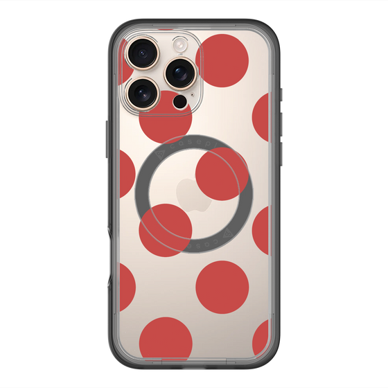 スリムプロテクションプレミアムケース with MagSafe［ シンプルドット - Red ］
