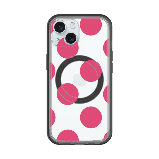 スリムプロテクションプレミアムケース with MagSafe［ シンプルドット - Pink ］